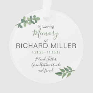 Ornamento memorável personalizado (Não-Foto)