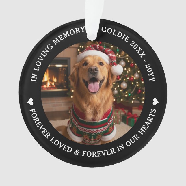 Ornamento Memória de Estimação Foto Personalizada (Frente)