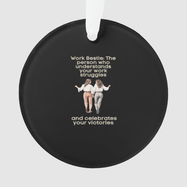 Ornamento Memória Engraçado Clássica de Besties de Trabalho (Frente)