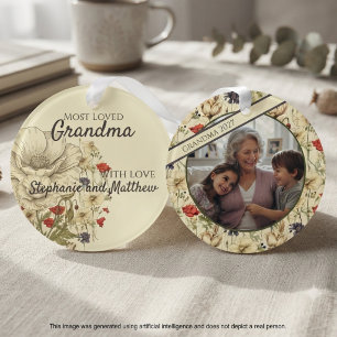 Ornamento Memória Fotográfica da Família de Flores Silvestre