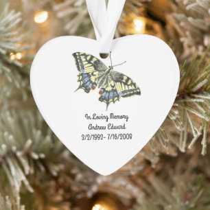 Ornamento Memorial de Borboleta Personalizado
