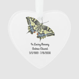 Ornamento Memorial de Borboleta Personalizado