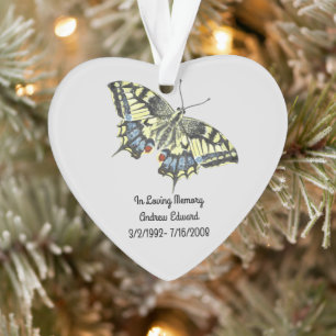 Ornamento Memorial de Borboleta Personalizado