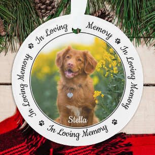 Ornamento Memorial de Foto de Cachorro Moderno em Amor