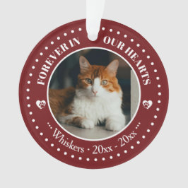 Ornamento Memorial de Fotos e Nomes de Gatos para Sempre em 