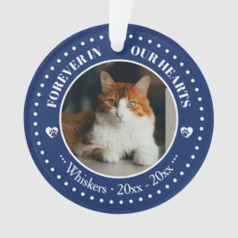Ornamento Memorial de Fotos e Nomes de Gatos para Sempre em 