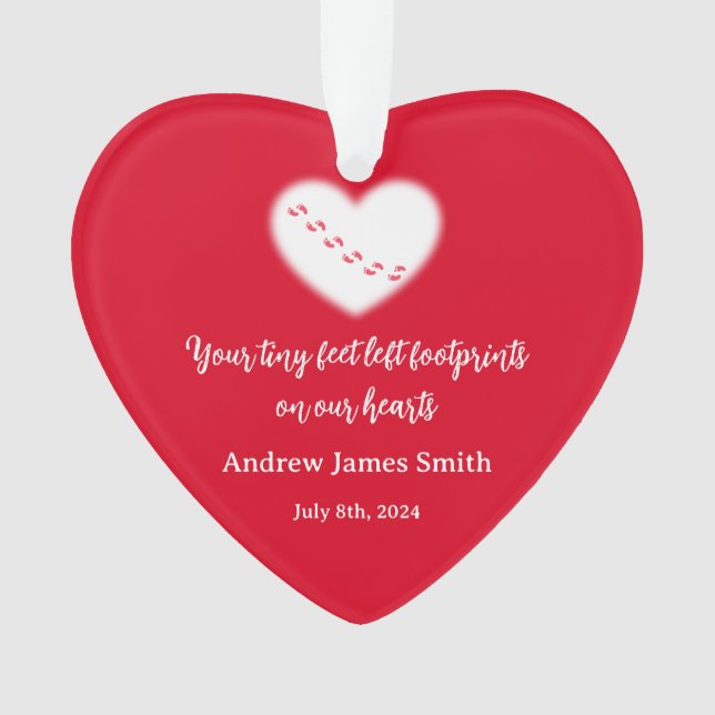 Ornamento Memorial do Bebê do dia de os namorados (Frente)