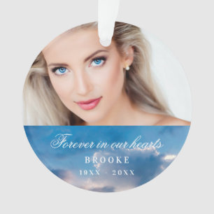 Ornamento Memorial para sempre em nossos corações foto do cé