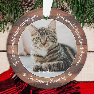Ornamento Memorial Rustic Pet Cat 2 Foto Simpatia