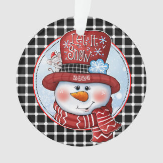 Ornamento Memórias de Snowman: Natal personalizável