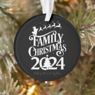 Ornamento Memórias do Natal da Família de 2024 Juntos