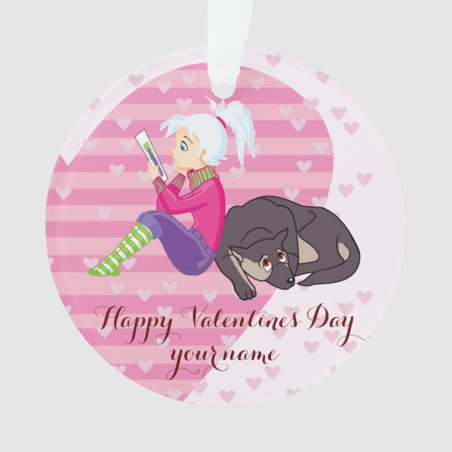 Ornamento Menina apaixonada (Frente)