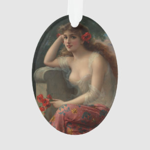 Ornamento Menina com uma Papoula por Emile Vernon
