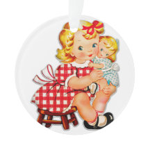 Menina retro vintage boneca criança