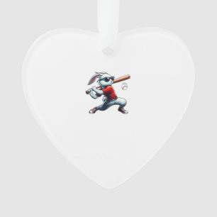 Ornamento Meninos Coelhinhos Feliz Páscoa Jogando Beisebol L