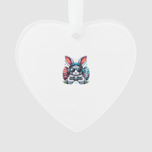 Ornamento Meninos Feliz Dia de Páscoa Coelho Ovo Video Game 