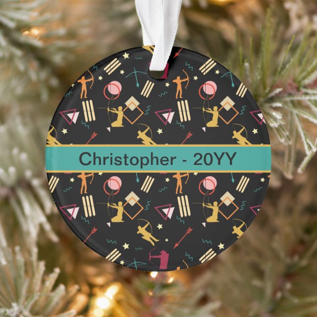 Ornamento Mens Archery - Boys Arco n Arrow Abstrato Art (Árvore)