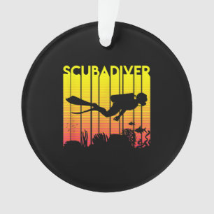 Ornamento Mergulho Scuba Diver Silhouette Mergulhando Nadado