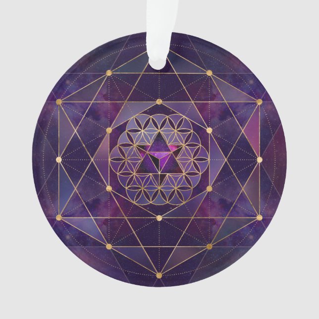 Ornamento Merkabah em flor da vida - Geometria Sagrada (Frente)