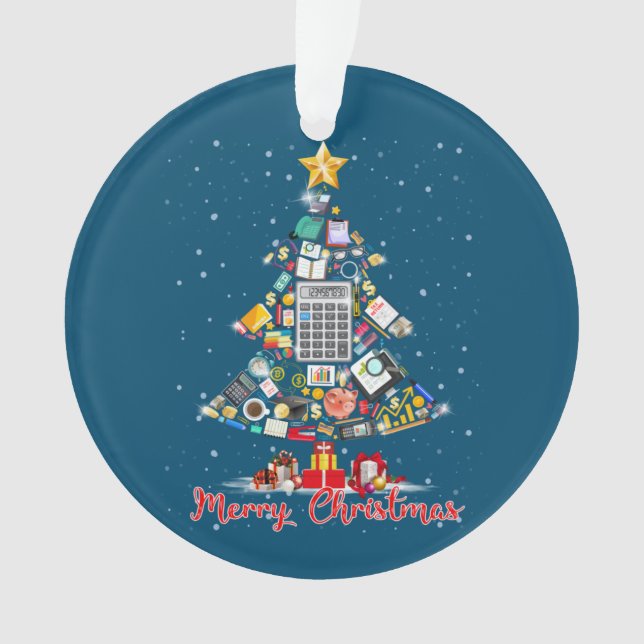 Ornamento Merry Christmas Accountant Santa Xmas Tree CPA Acc (Frente)