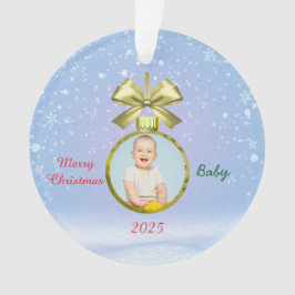 Ornamento Merry Christmas Baby Photo 