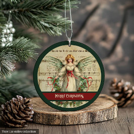 Ornamento Merry Christmas Ornament Retro Angel Holiday Gift