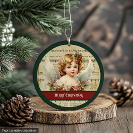 Ornamento Merry Christmas Tree Ornament Vintage Angel