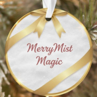 Ornamento MerryMist Magic Aconchegante Floco de Neve & Fita