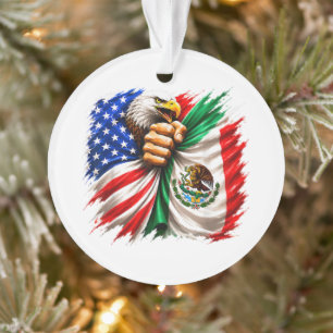 Ornamento Mês da Herança Hispânica Bandeira EUA México