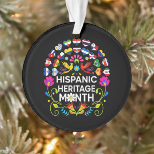 Ornamento Mês da Herança Hispânica Países Nacionais Latinos