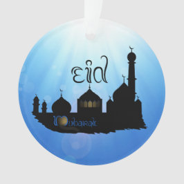 Ornamento Mesquita Eid Mubarak com Tipografia