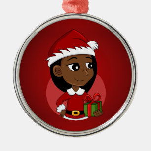 Ornamento metálico de menina de Natal