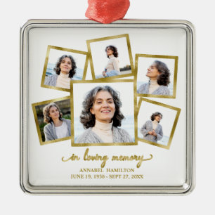 Ornamento Metálico Moderno da Colagem de Fotos