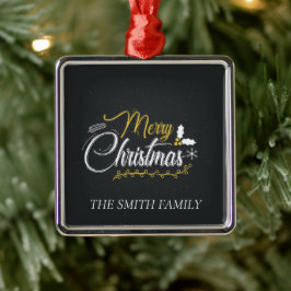 Ornamento metálico negro de ouro elegante