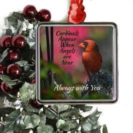 Ornamento Metálico Personalizado do Cardeal Vermel