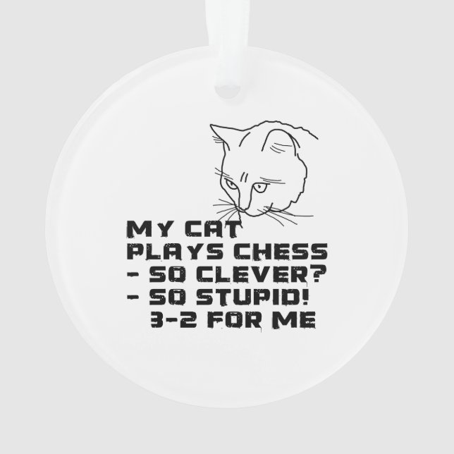 Ornamento Meu Gato Joga Xadrez (Verso)