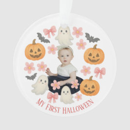 Ornamento Meu Primeiro Halloween | Pumpkin e Wreath Fantasma