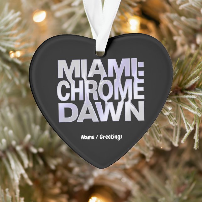 Ornamento Miami Chrome Dawn Liquid Metal Y3K Aesthetic Art (Árvore)