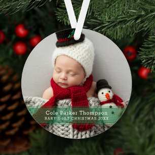 Ornamento Minha Primeira Foto Personalizada De Bebê Da Grev