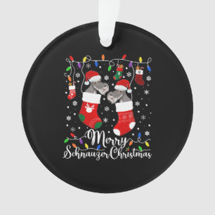 Ornamento Miniatura Schnauzer Natal Mini Schnauzer Xmas