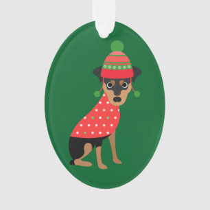 Ornamento mínimo bonito do cão do Pin do Xmas