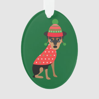 Ornamento mínimo bonito do cão do Pin do Xmas