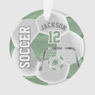 Ornamento Mint Green e White Personalize ⚽ bola de futebol