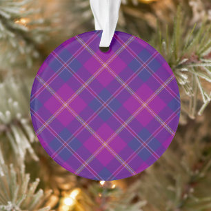 Ornamento Moda Xadrez Tartan Fashion Violet Dourado Vermelho