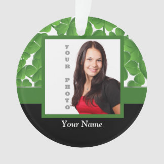 Ornamento Modelo verde da foto do trevo