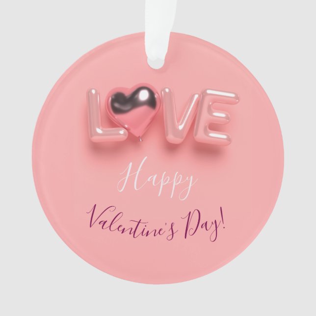 ORNAMENTO  MODERN  HEART PINK VALENTINES DAY   (Frente)