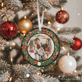 Ornamento Modern Minimalist Merry Christmas Family Photo