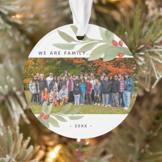 Ornamento Moderno Acrílico de Aguarela Verde Foto (Árvore)