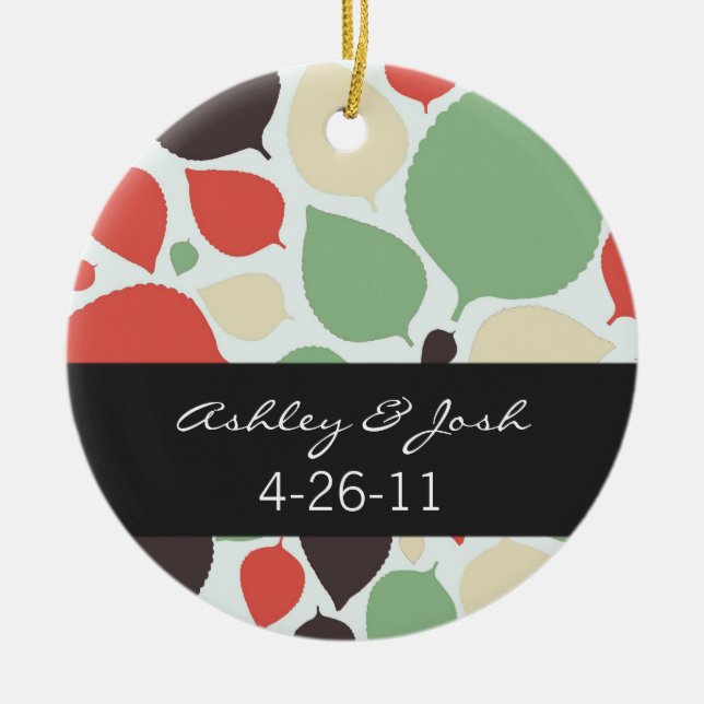 Ornamento moderno do casamento do fundo das folhas (Frente)