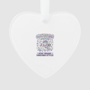 Ornamento Modo Unicórnio Mathicorn Encantador Fundo Branco D